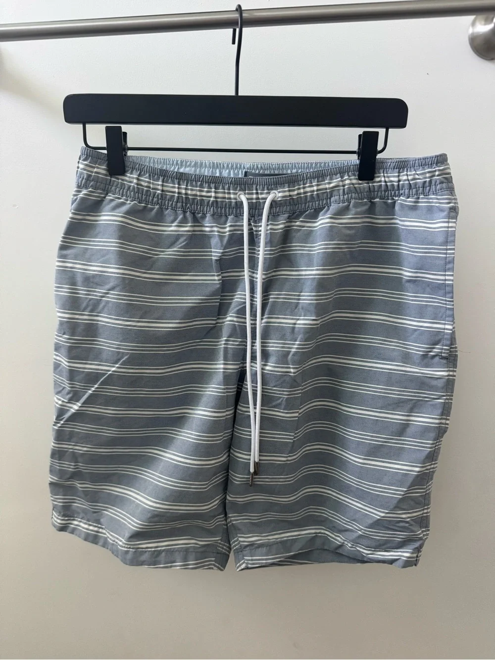 Bonobos Gray and White Striped Swim Trunks